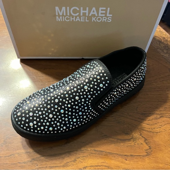 MICHAEL Michael Kors Jem Tiffany Embellished Slip-On Sneaker Little Kids Size 2 - Picture 6 of 14